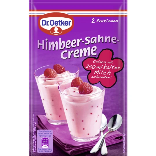 Dr. Oetker Himbeer-Sahne Creme 62G 3 Dr. Oetker Himbeer-Sahne Creme 62G