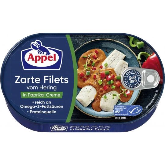 Zarte Heringsfilets In Paprika-Creme 200G 3 Zarte Heringsfilets In Paprika-Creme 200G