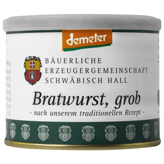 Erzeugergemeinschaft Schwäbisch Hall Demeter Bratwurst Grob 200G 3 Erzeugergemeinschaft Schwäbisch Hall Demeter Bratwurst Grob 200G