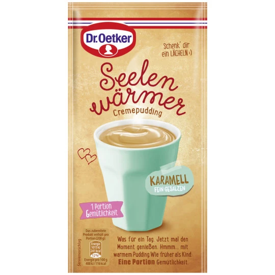 Dr. Oetker Seelenwärmer Tassen-Cremepudding Karamell 58G 3 Dr. Oetker Seelenwärmer Tassen-Cremepudding Karamell 58G