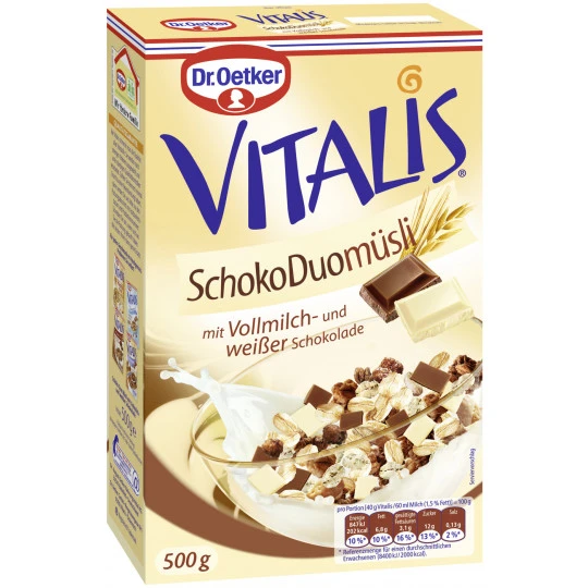 Dr. Oetker Vitalis Schoko Duo Müsli 500G 3 Dr. Oetker Vitalis Schoko Duo Müsli 500G
