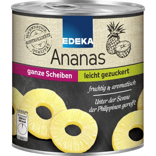 Ananas Ganze Scheiben Leicht Gezuckert 836G 3 Ananas Ganze Scheiben Leicht Gezuckert 836G