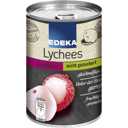 Lychees Entsteint, Leicht Gezuckert 425G 3 Lychees Entsteint, Leicht Gezuckert 425G