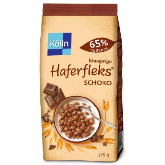 Knusprige Haferfleks Schoko 375G 3 Knusprige Haferfleks Schoko 375G