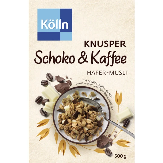 Knusper Schoko & Kaffee Hafer-Müsli 500G 3 Knusper Schoko & Kaffee Hafer-Müsli 500G