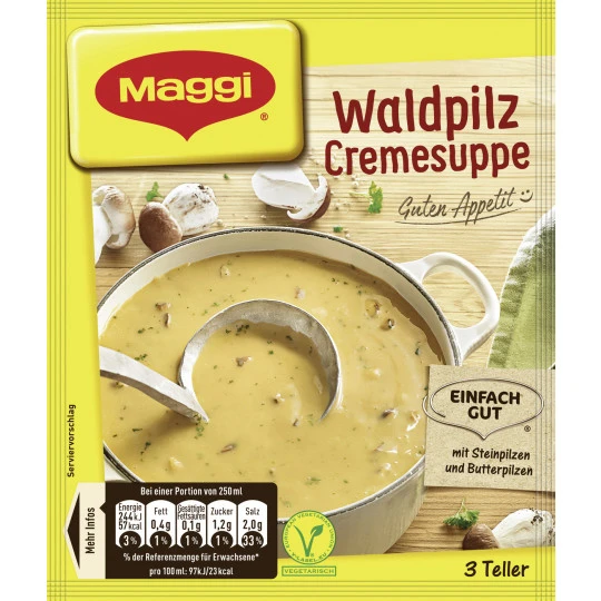 Guten Appetit! Waldpilz Cremesuppe Ergibt 750ML 3 Guten Appetit! Waldpilz Cremesuppe Ergibt 750ML
