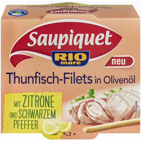 Thunfisch-Filets In Olivenöl Mit Zitrone Und Schwarzem Pfeffer 130G 3 Thunfisch-Filets In Olivenöl Mit Zitrone Und Schwarzem Pfeffer 130G